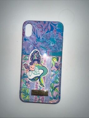 Lilly Pulitzer Purple Floral Mermaid Phone Case with Card Slot